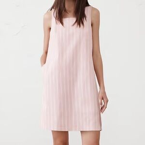 Banana Republic Factory square neck mini shift dress pink stripe Size XXL